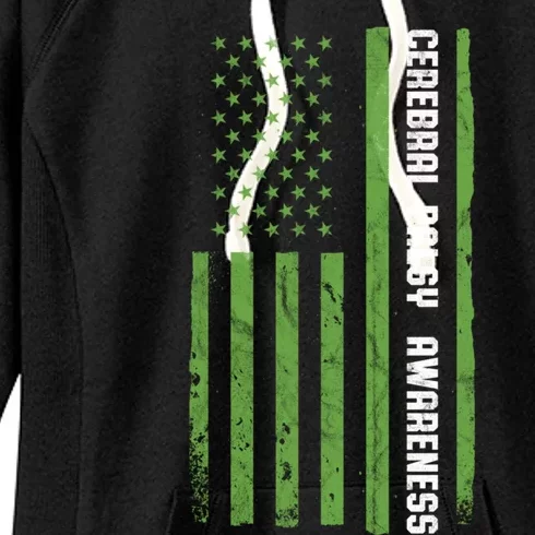 Cerebral Palsy Awareness Month American Flag Cp Meaningful Gift Women's Fleece Hoodie