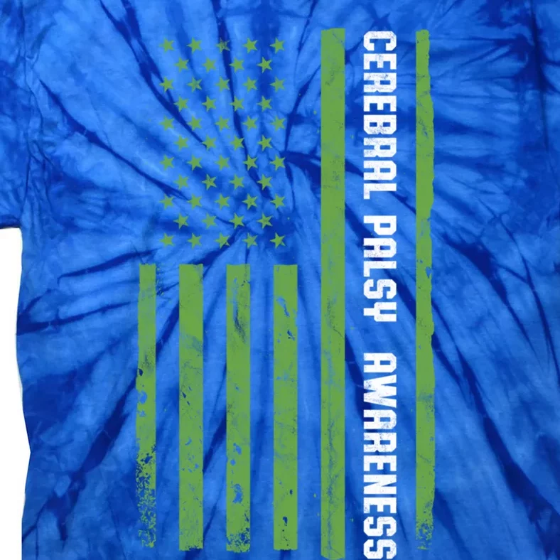 Cerebral Palsy Awareness Month American Flag Cp Meaningful Gift Tie-Dye T-Shirt