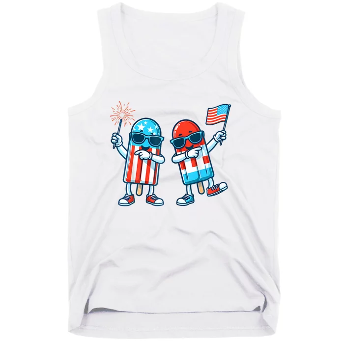 Cute Popsicle American Flag 4th Of July Patriotic Tank Top