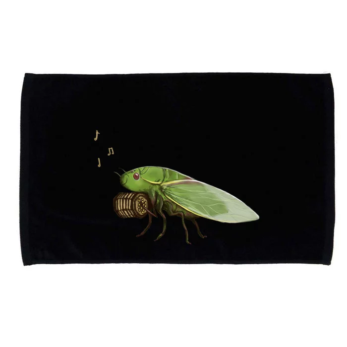 Cicada Playing A Squeezebox Microfiber Hand Towel