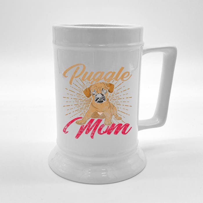 Cute Pet Animal Dog Lover Puggle Mom Mothers Day Puggle Front & Back Beer Stein