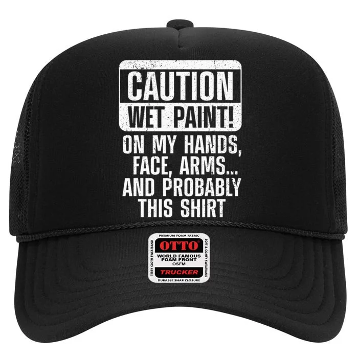 Cool Painter Art Professional Painter Paint High Crown Mesh Trucker Hat