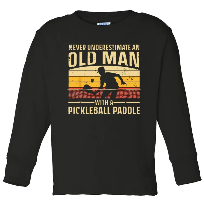 Cool Pickleball Art For Men Women Paddle Pickleball Player Toddler Long Sleeve Shirt