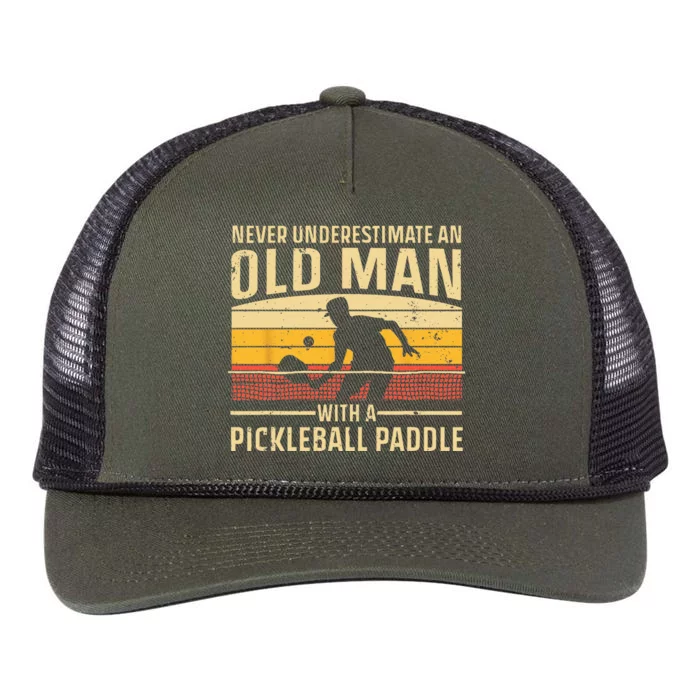 Cool Pickleball Art For Men Women Paddle Pickleball Player Retro Rope Trucker Hat Cap