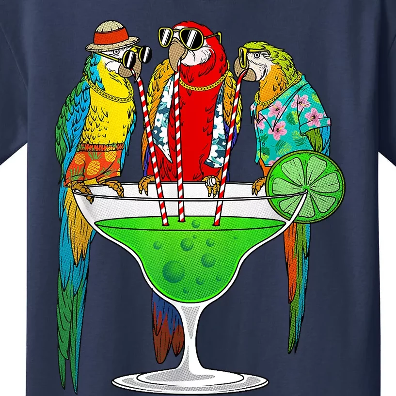 Cool Parrot Art Pet Bird Tropical Parrot Lover Kids T-Shirt