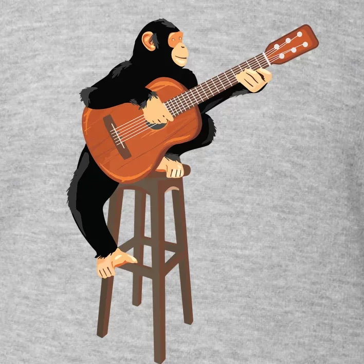 Chimpanzee Playing Acoustic Guitar Funny Monkey Toddler Sweatshirt