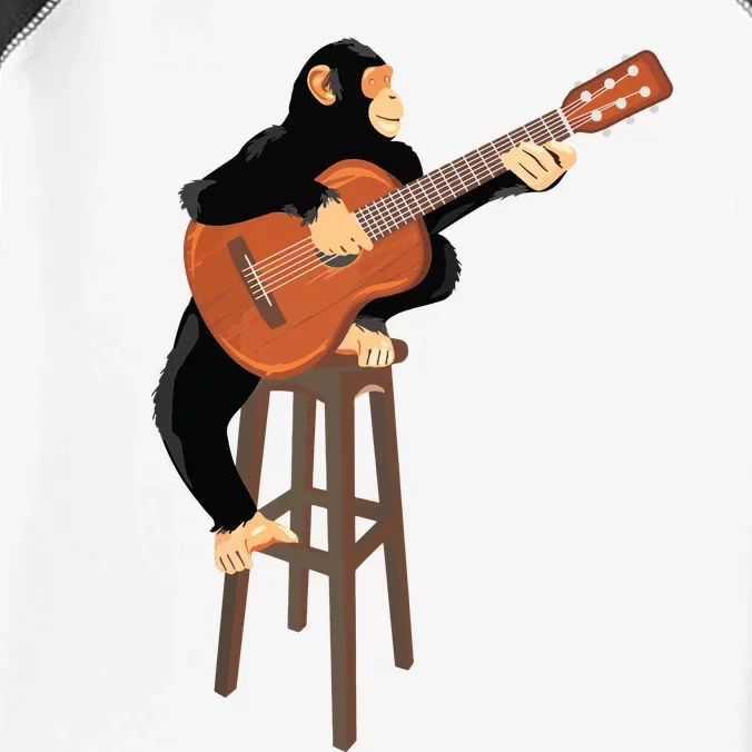 Chimpanzee Playing Acoustic Guitar Funny Monkey Infant Baby Jersey Bodysuit