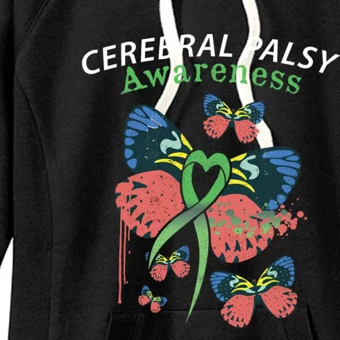 Cerebral Palsy Awareness Butterfly Design Idea Gift Women's Fleece Hoodie