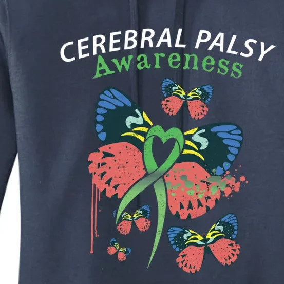 Cerebral Palsy Awareness Butterfly Design Idea Gift Women's Pullover Hoodie