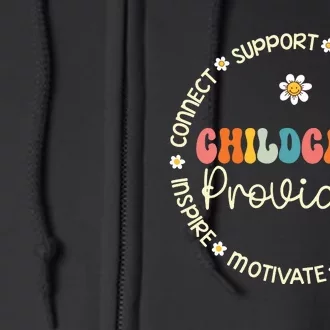 Childcare Provider Appreciation Week Back To School Full Zip Hoodie