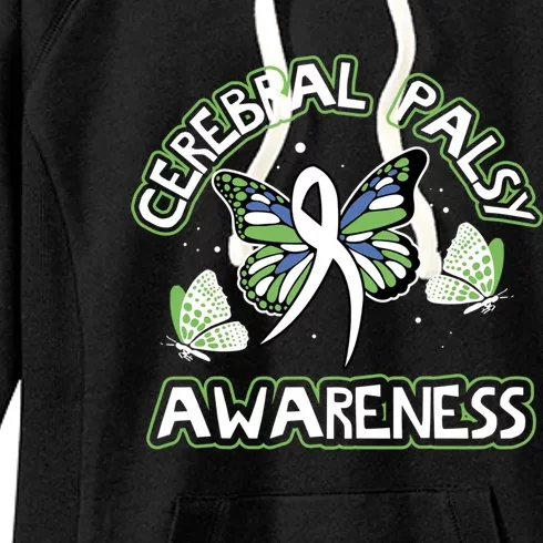 Cerebral Palsy Awareness Butterfly Design Idea Gift Women's Fleece Hoodie