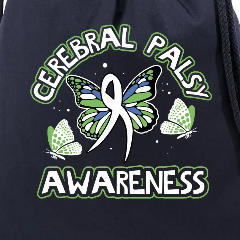 Cerebral Palsy Awareness Butterfly Design Idea Gift Drawstring Bag