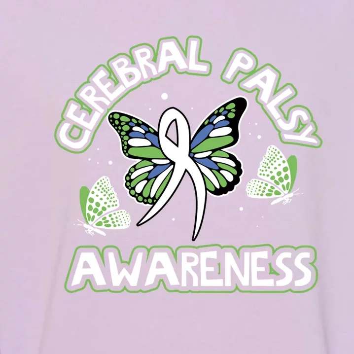 Cerebral Palsy Awareness Butterfly Design Idea Gift Garment-Dyed Sweatshirt