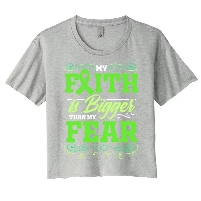 Cerebral Palsy Awareness Faith Is Bigger Than My Fear Gift Women's Crop Top Tee