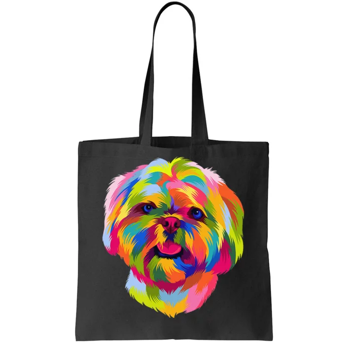 Colorful Pop Art Shih Tzu Portrait Shitzu Puppy Owner Tote Bag