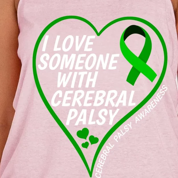 Cerebral Palsy Awareness I Love Someone With Cerebral Palsy Great Gift Women's Knotted Racerback Tank