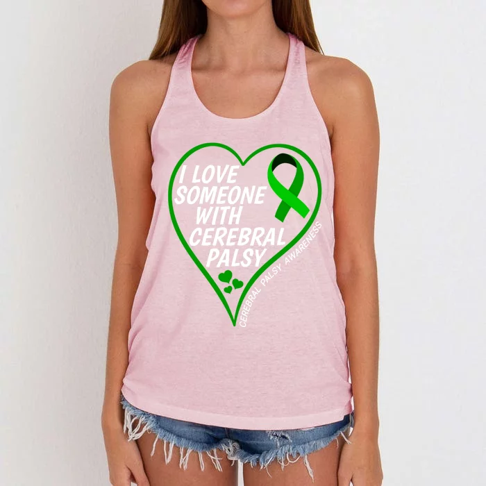 Cerebral Palsy Awareness I Love Someone With Cerebral Palsy Great Gift Women's Knotted Racerback Tank