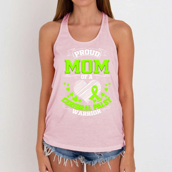 Cerebral Palsy Awareness Mom Gift Women's Knotted Racerback Tank