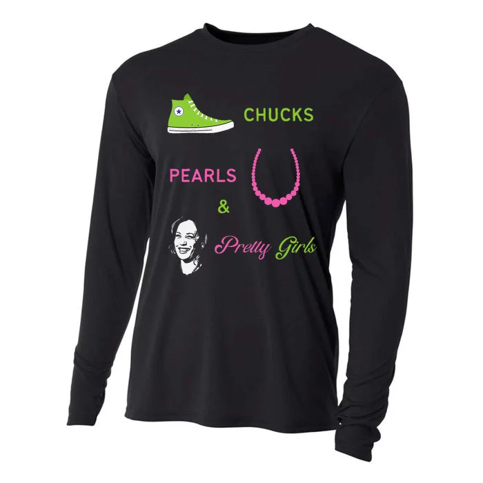 Chucks Pearls And Pretty Kamala Harris Inauguration Cooling Performance Long Sleeve Crew