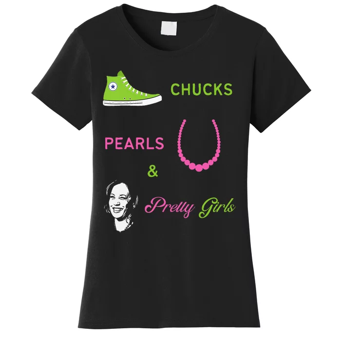 Chucks Pearls And Pretty Kamala Harris Inauguration Women's T-Shirt