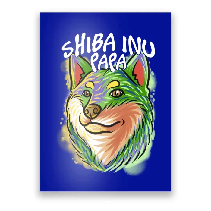 Colorful Pop Art Portrait Shiba Inu Dog Dad FatherS Day Gift Poster