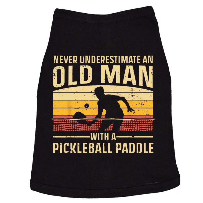 Cool Pickleball Art For Men Women Paddle Pickleball Player Doggie Tank