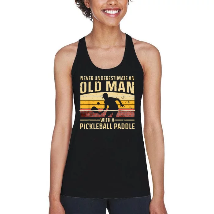 Cool Pickleball Art For Men Women Paddle Pickleball Player Women's Racerback Tank