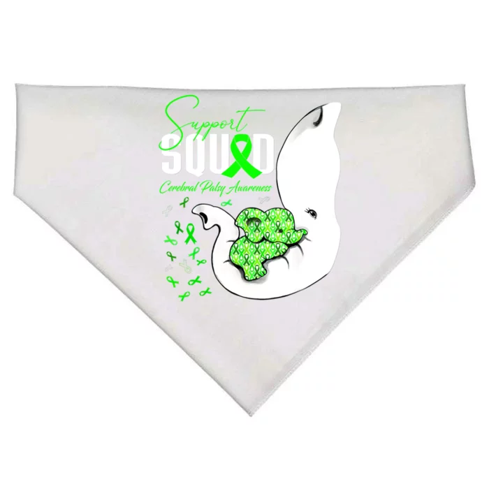 Cerebral Palsy Awareness Support Squad Elephant Great Gift USA-Made Doggie Bandana