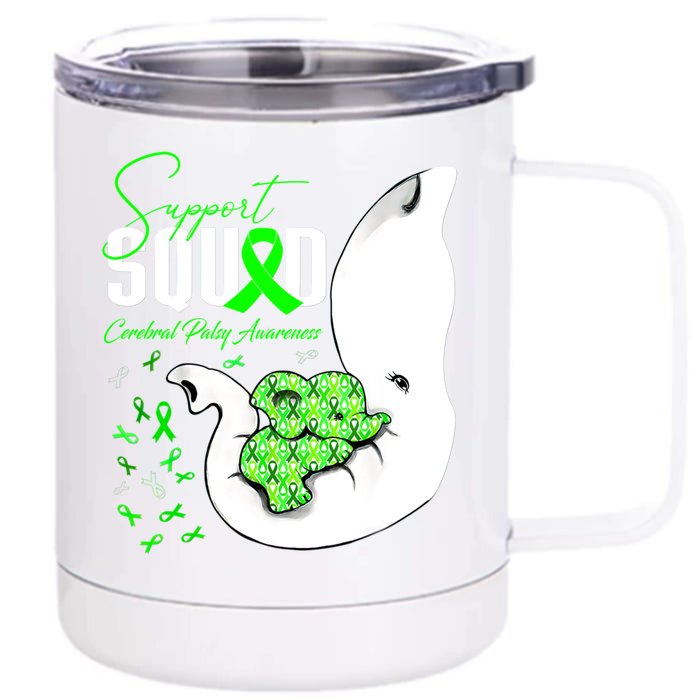 Cerebral Palsy Awareness Support Squad Elephant Great Gift Front & Back 12oz Stainless Steel Tumbler Cup