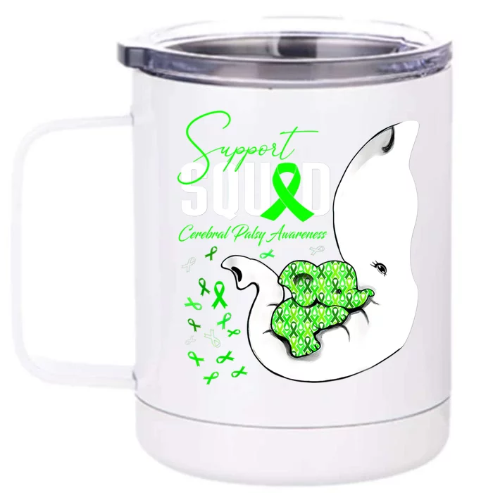 Cerebral Palsy Awareness Support Squad Elephant Great Gift Front & Back 12oz Stainless Steel Tumbler Cup