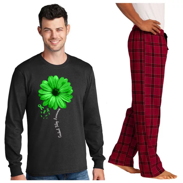 Cerebral Palsy Awareness Warrior Pretty Ribbon Gift Long Sleeve Pajama Set