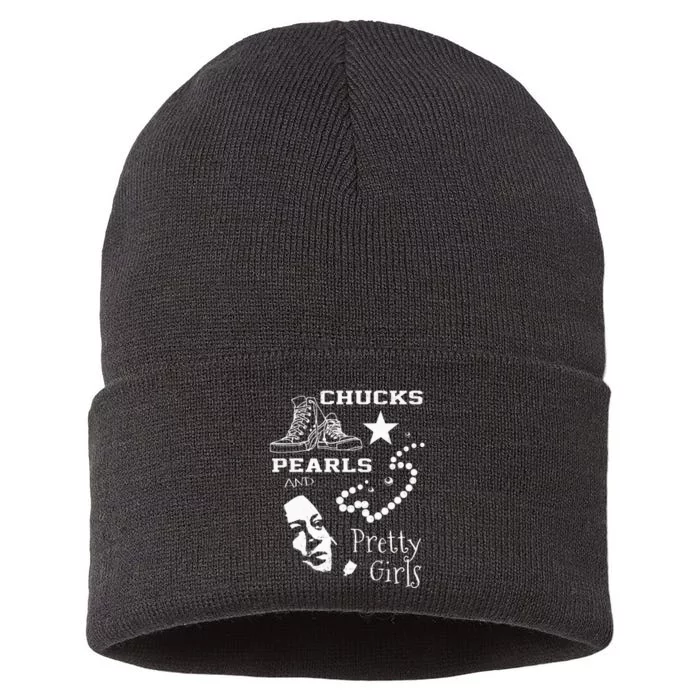 Chucks Pearls And Pretty Kamala Harris Inauguration Sustainable Knit Beanie