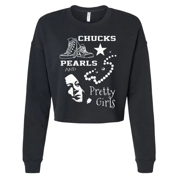 Chucks Pearls And Pretty Kamala Harris Inauguration Cropped Pullover Crew