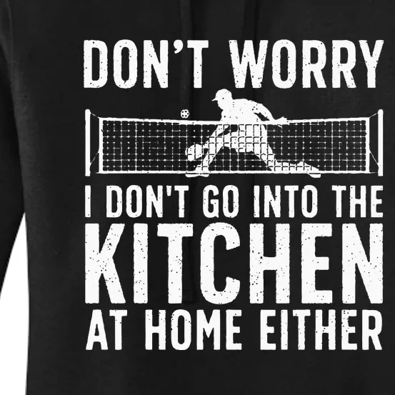 Cool Pickleball Art For Wo Kitchen Pickle Ball Player Women's Pullover Hoodie