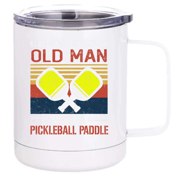 Cool Pickleball Art For Paddle Pickleball Player Front & Back 12oz Stainless Steel Tumbler Cup