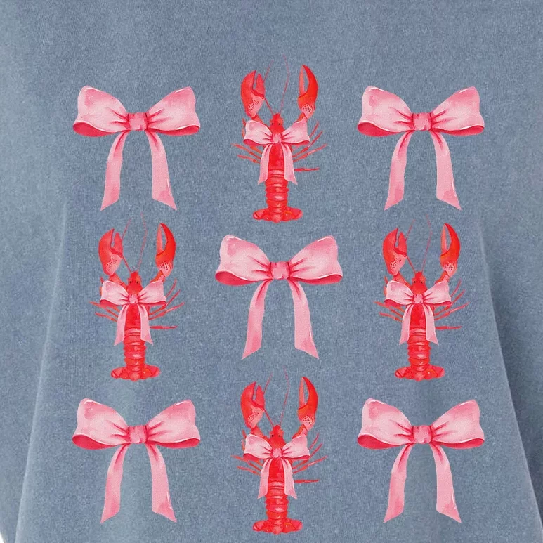 Cute Pink Bow Coquette Crawfish Aesthetic Garment-Dyed Women's Muscle Tee