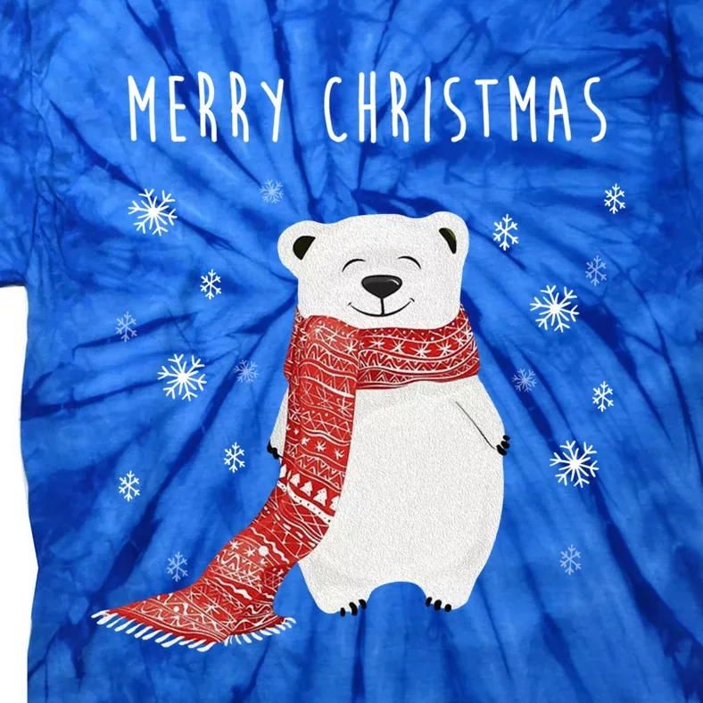 Cute Polar Bear Scarf Merry Christmas Xmas Holidays Gift Tee Great Gift Tie-Dye T-Shirt