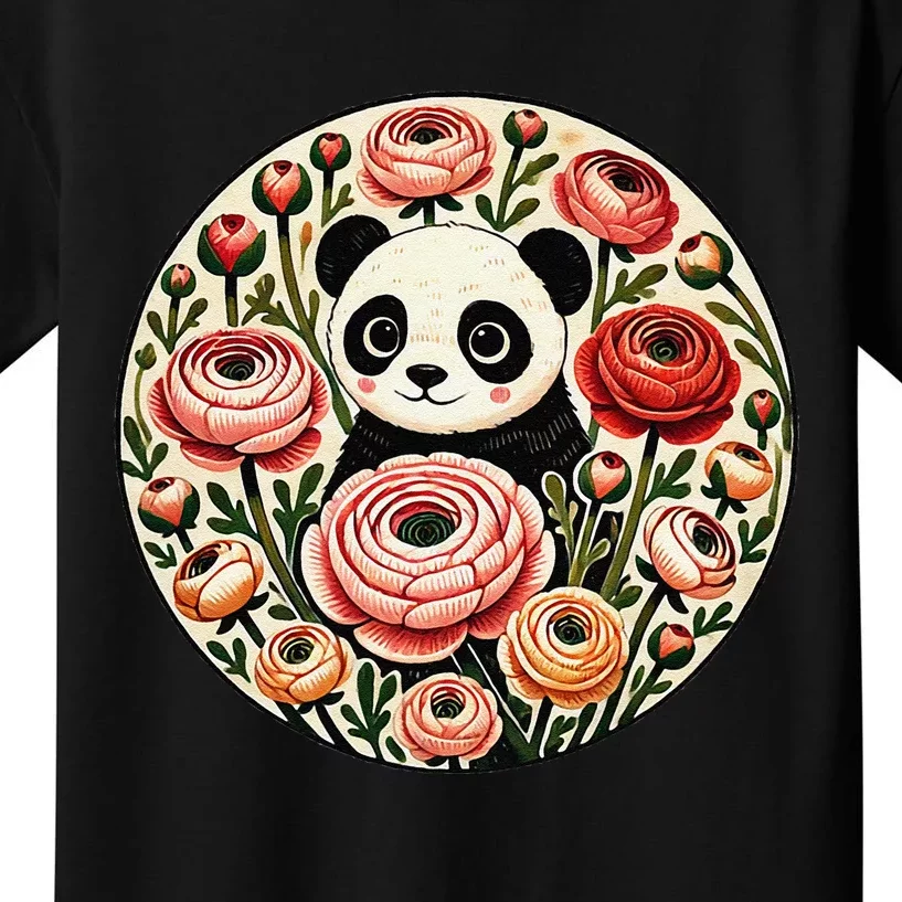 Cute Panda Bear Artwork Panda Lovers Design Kids T-Shirt