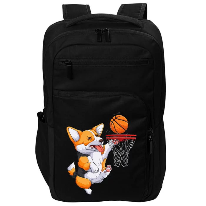 Corgi Puppy Basketball Pet Sports Lovers Funny Dog Impact Tech Backpack