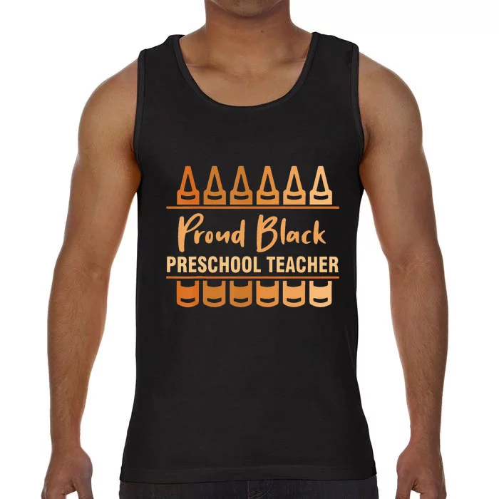 Crayons Proud Black Preschool Teacher Black History Month Comfort Colors® Tank Top