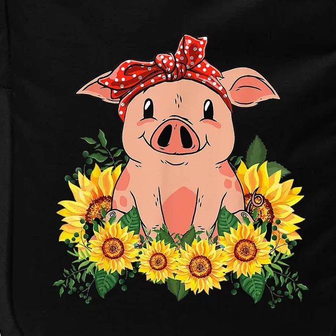 Cute Pig Bandana Sunflower Funny Farm Animal Lover Impact Tech Backpack