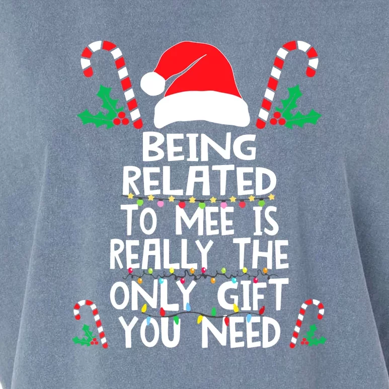 Christmas Pajama Being Related To Me Family Xmas Holiday Gift Garment-Dyed Women's Muscle Tee