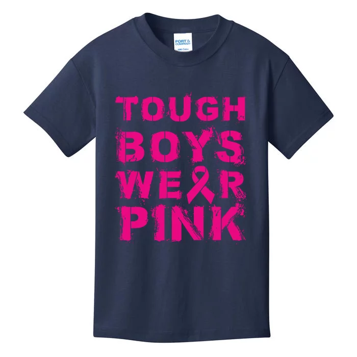 Cool Pink Breast Cancer Awareness Tough Boy Wear Pink Gift Kids T-Shirt