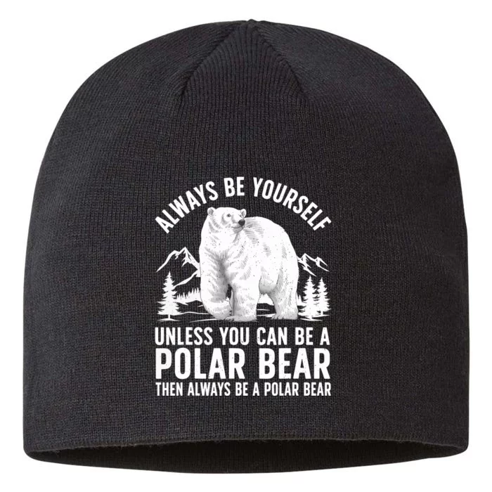 Cool Polar Bear Design For Animal Polar Bear Lover 8 1/2in Sustainable Knit Beanie