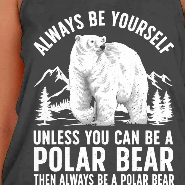 Cool Polar Bear Design For Animal Polar Bear Lover Women's Knotted Racerback Tank