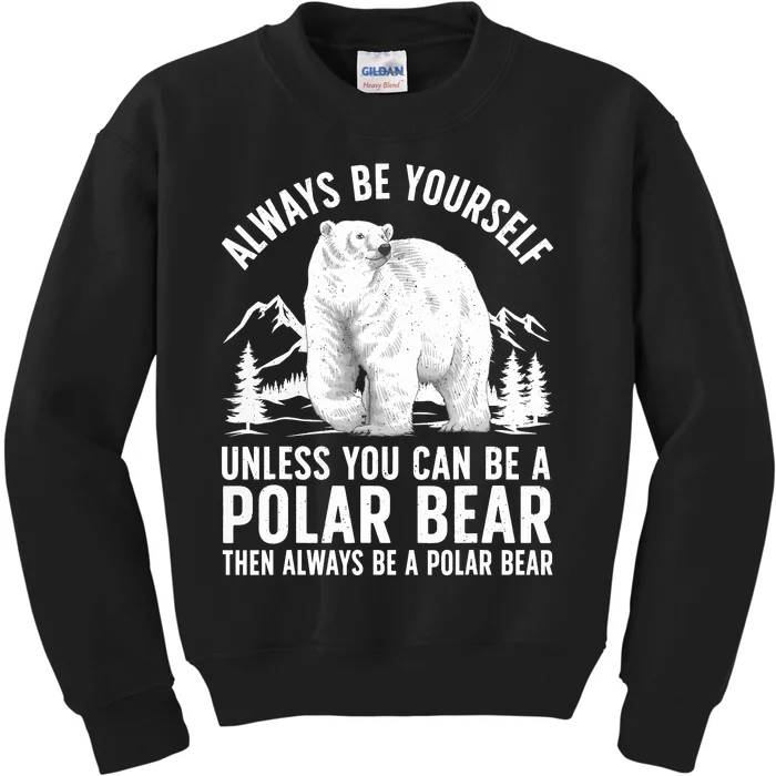 Cool Polar Bear Design For Animal Polar Bear Lover Kids Sweatshirt