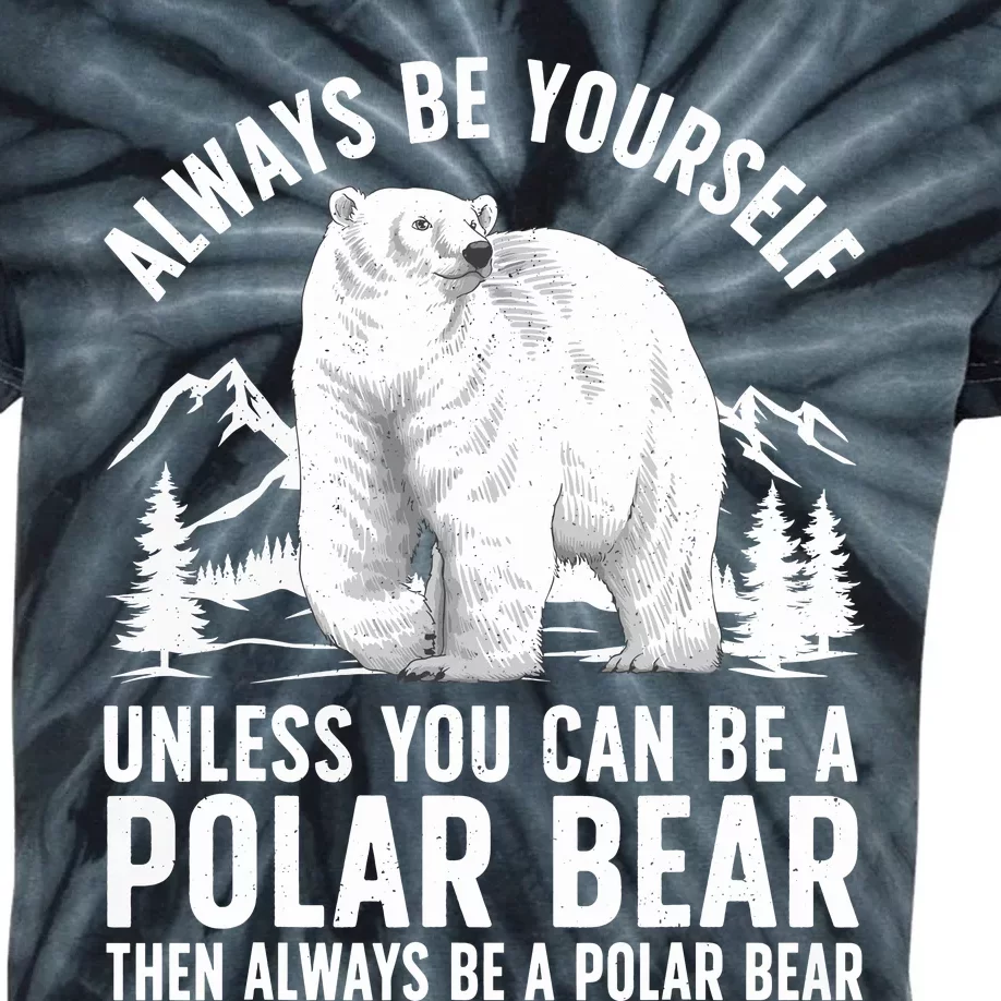 Cool Polar Bear Design For Animal Polar Bear Lover Kids Tie-Dye T-Shirt