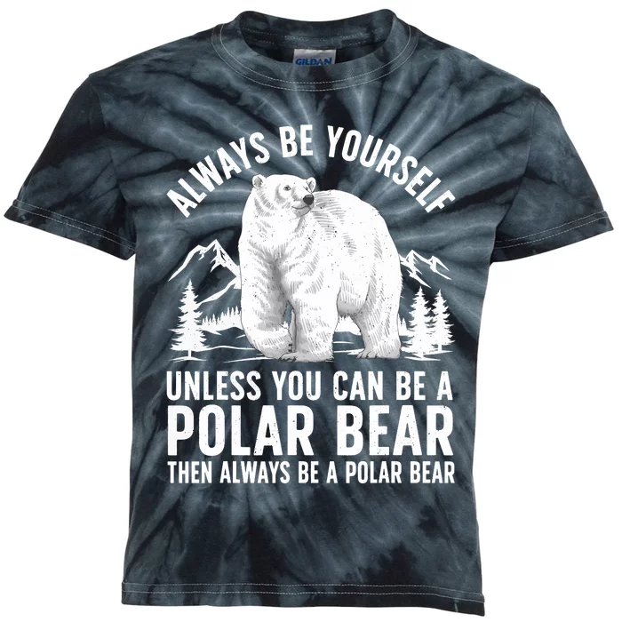 Cool Polar Bear Design For Animal Polar Bear Lover Kids Tie-Dye T-Shirt