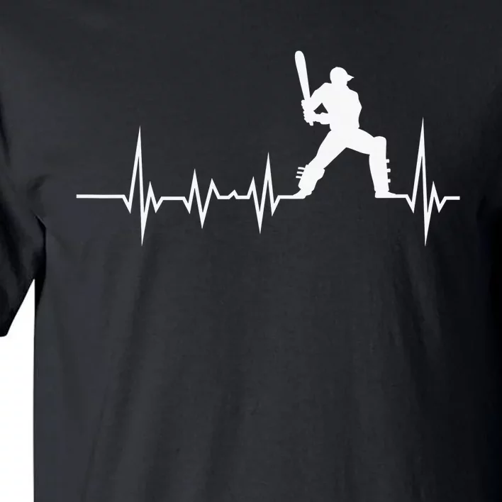 Cricket Player Bat And Ball Game Cricket Heartbeat Tall T-Shirt