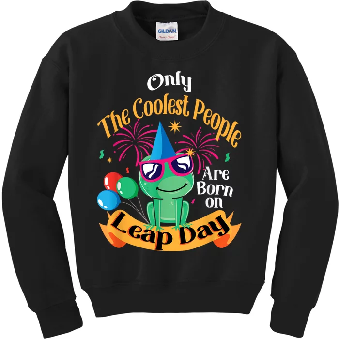 Coolest People Born On Leap Day Birthday Party Cute Kids Sweatshirt